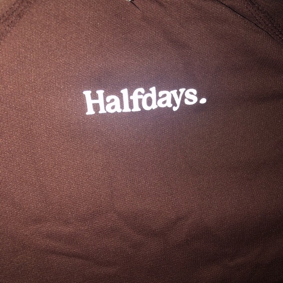 Halfdays Johnson crew neck espresso top L - Picture 2 of 3